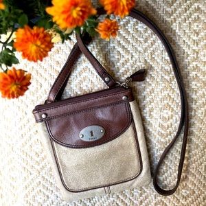 Fossil Maddox Crossbody Metallic Gold